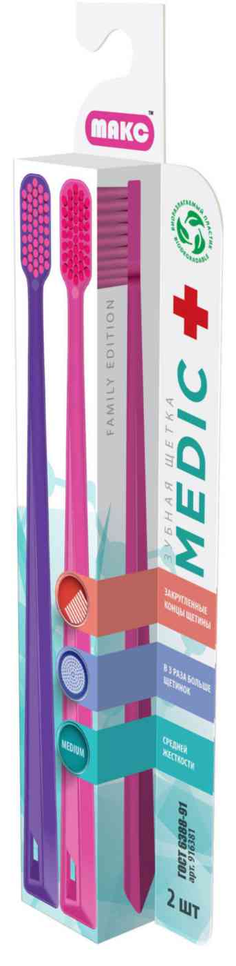 Зубная щетка Макс Medic+ средней жесткости