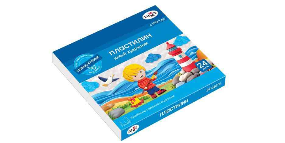 Пластилин со стеком Гамма Юный художник 336г