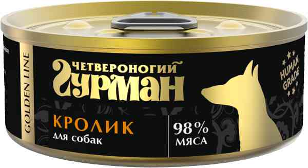 Влажный корм для собак Четвероногий гурман Golden line кролик в желе