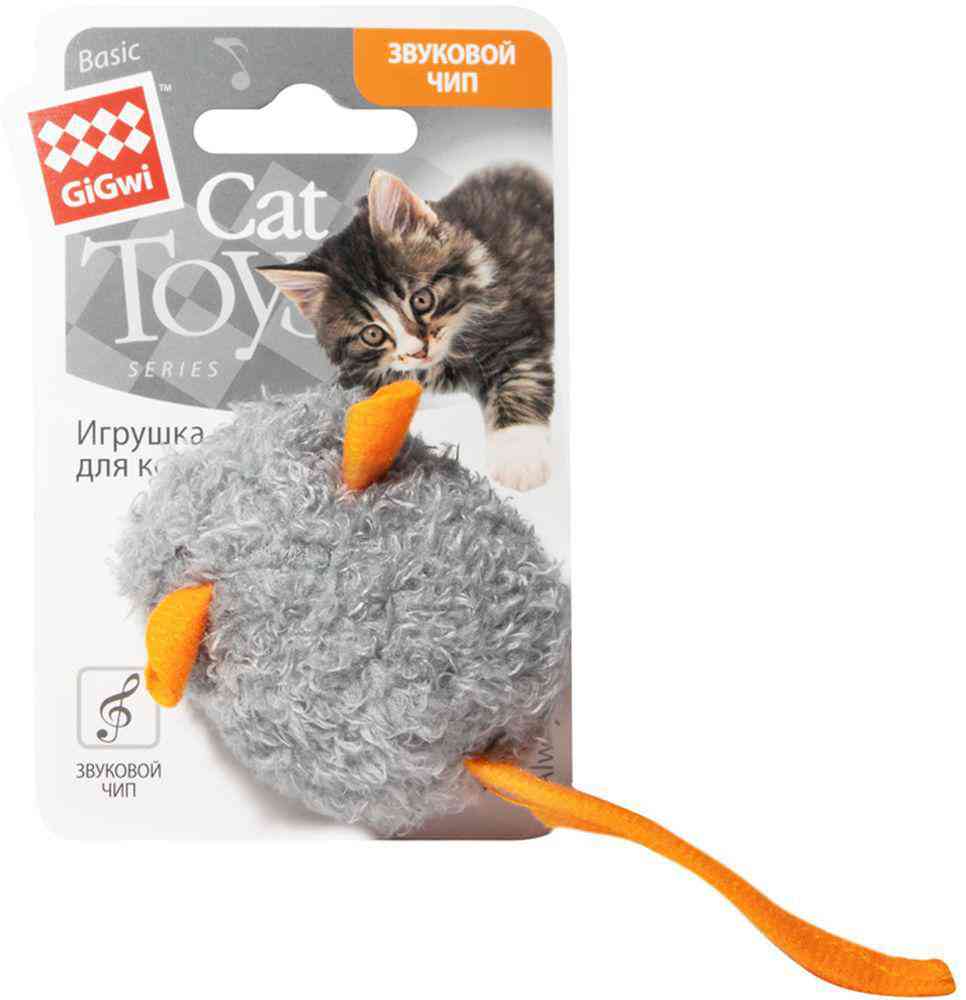 Игрушка для кошек GiGwi Мышка со звуковым чипом, в ассортименте