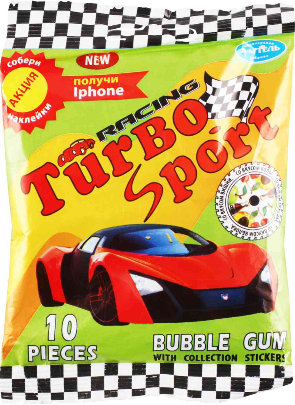 Резинка жевательная Turbosport со вкусом Персика-яблока-вишни-колы