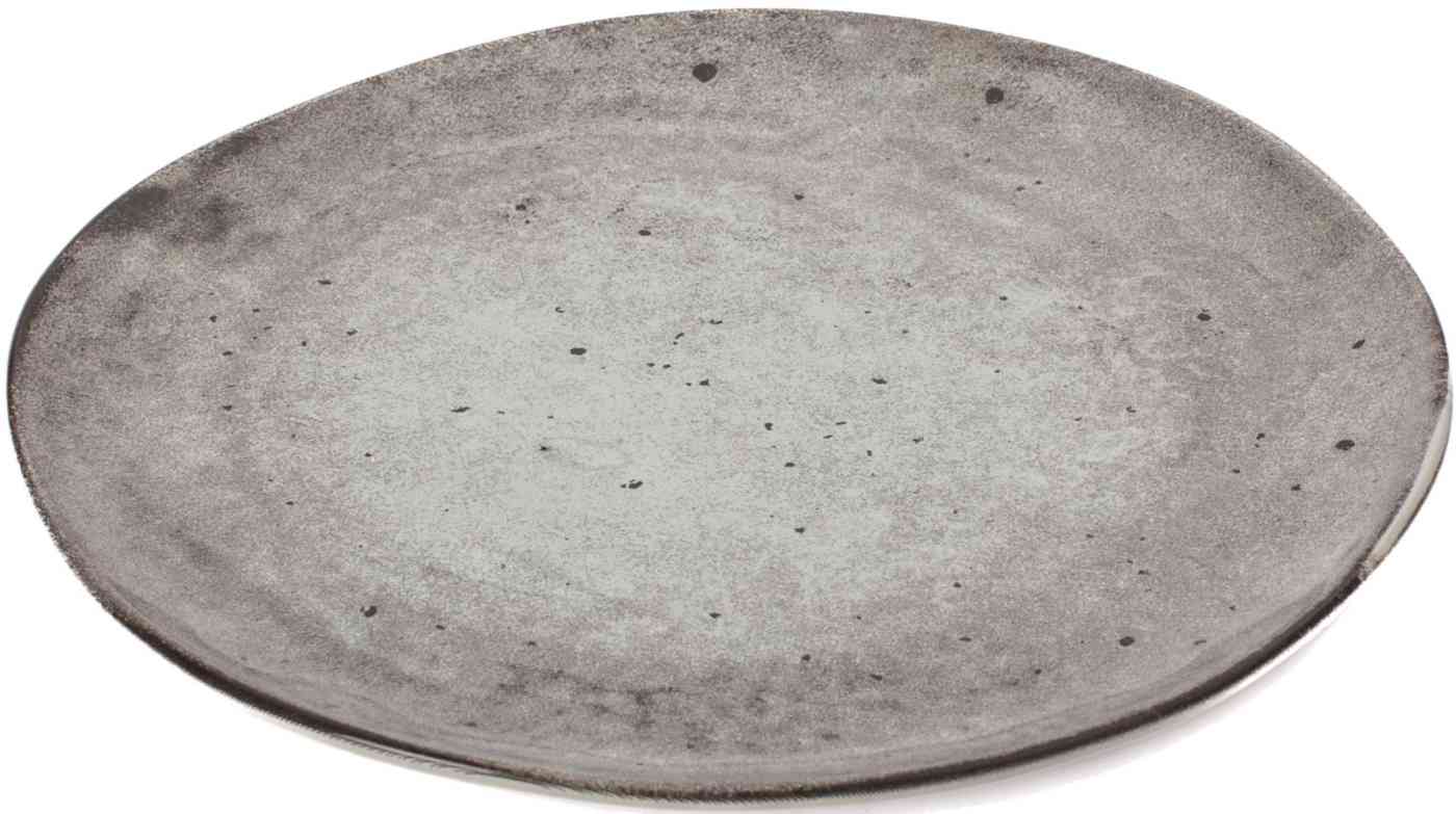 Тарелка обеденная Fioretta Stone dark керамика цвет: коричнево-серый