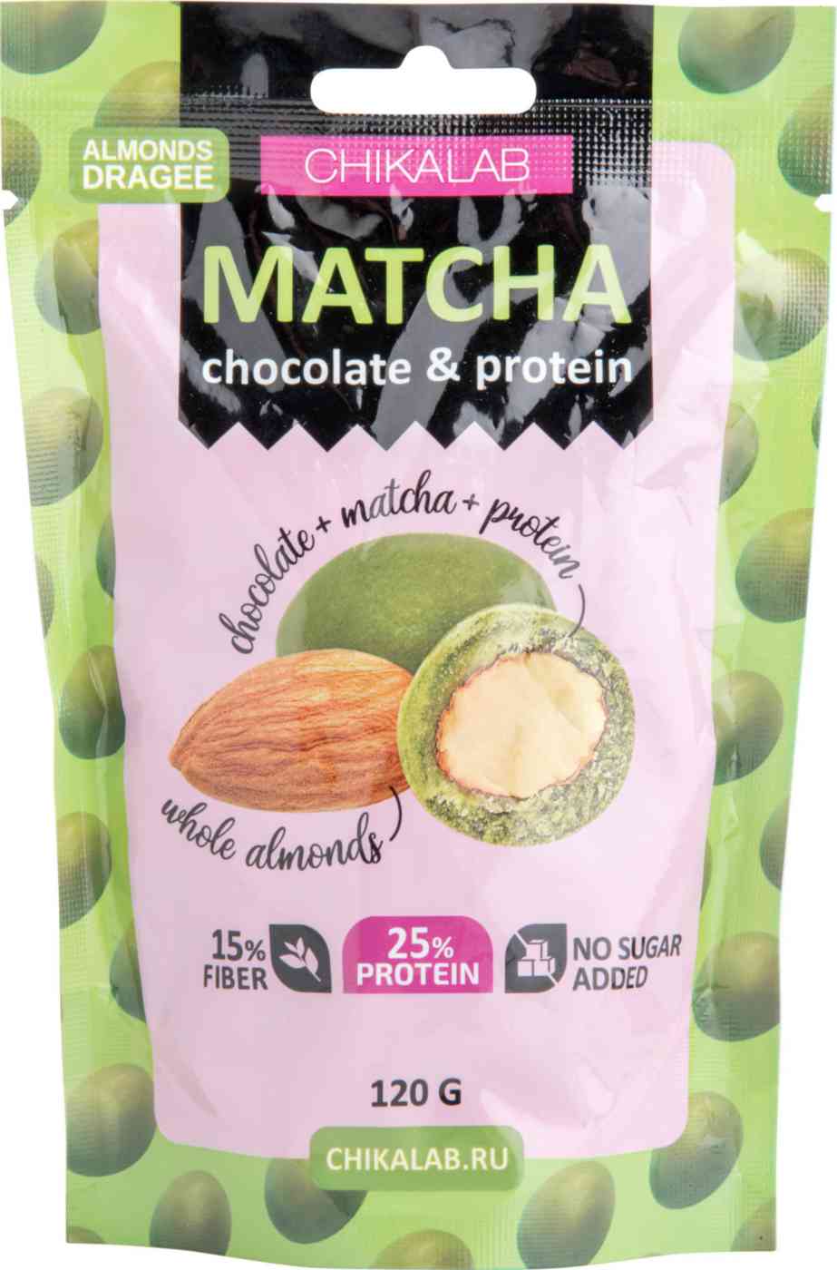 Драже миндальное Chikalab Matcha chocolate & protein