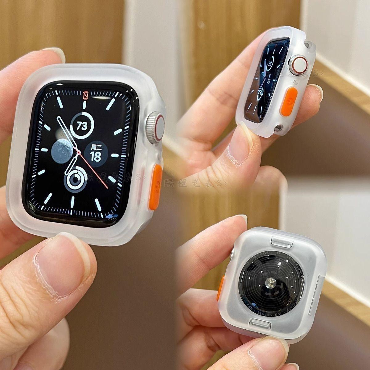 Мягкий чехол из ТПУ для Apple Watch S10 - мягкий чехол, устойчивый к падениям, полупрозрачный, без стекла, двухцветный чехол для iWatch10/9/8/7/6/5/4/3/2/1/Se/Ultra/ultra2 S10- 42mm прозрачный Foucsontop