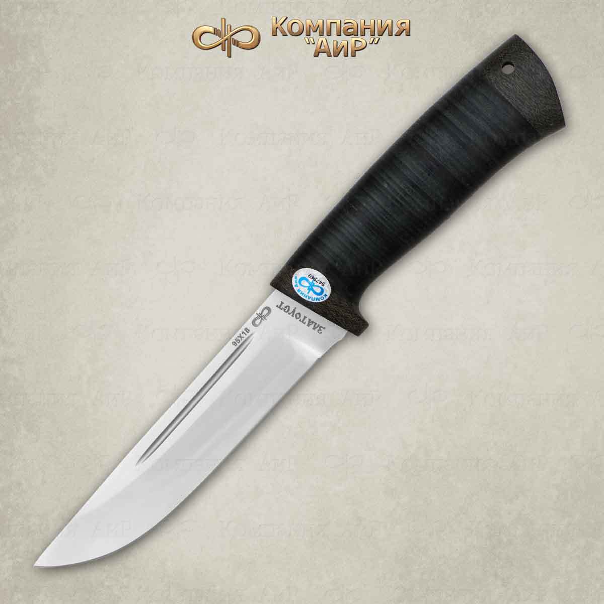 Нож Бекас кожа, 100х13м АиР