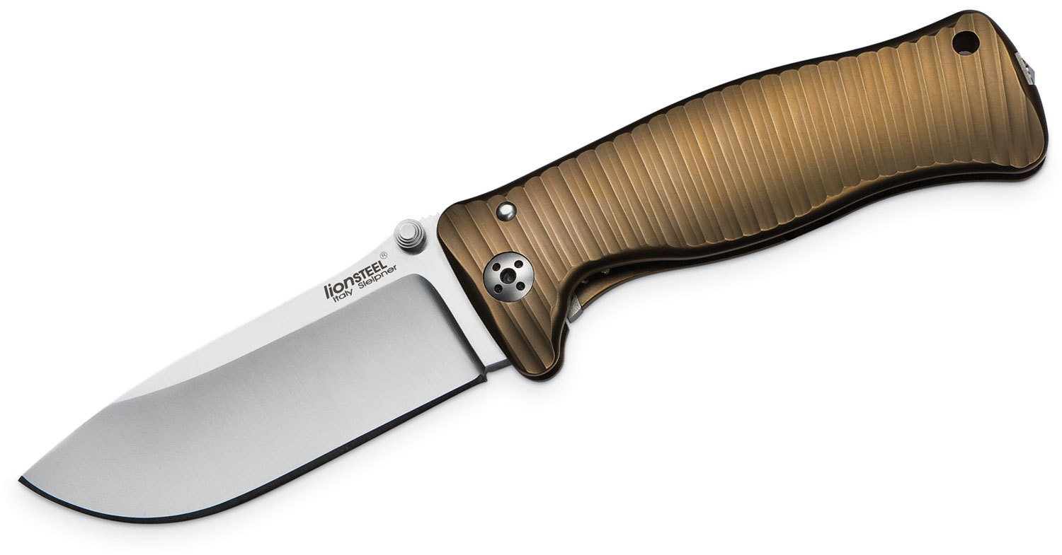 Нож складной LionSteel SR1 B, сталь Uddeholm Sleipner, рукоять титан Lion Steel
