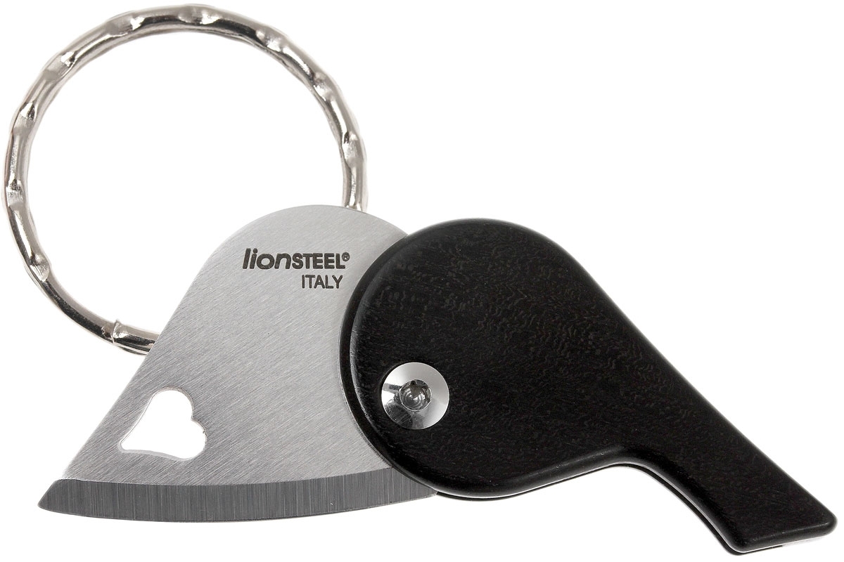 Нож-брелок складной сердце LionSteel LB EB - LionBeat Ebony, сталь 440, рукоять африканское дерево Lion Steel