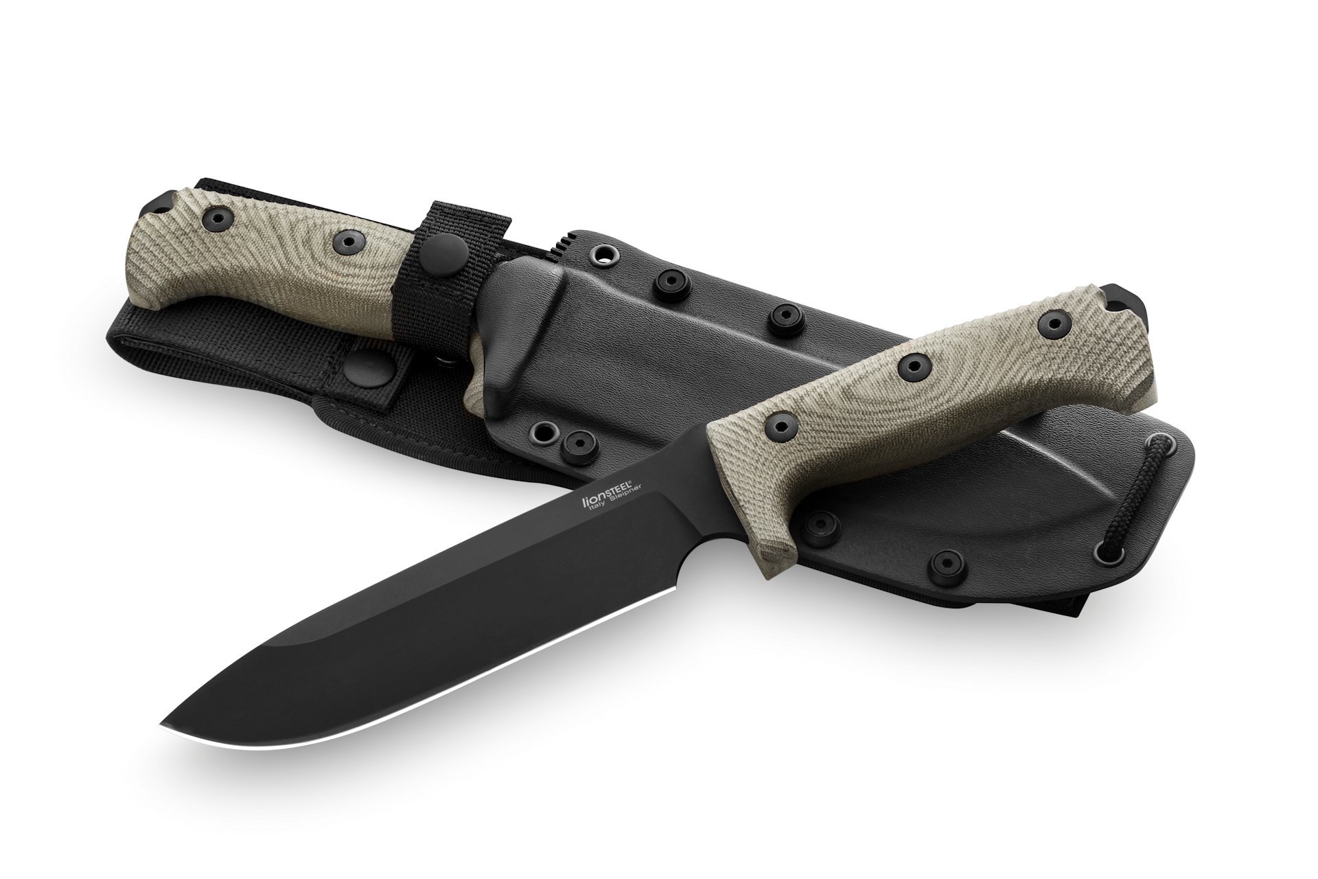 Нож с фиксированным клинком LionSteel M7B CVG, сталь Sleipner, рукоять Green canvas micarta Lion Steel
