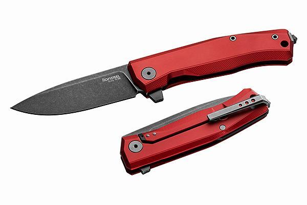 Складной нож Lionsteel MYTO, сталь М390, рукоять алюминий, черный клинок, красный Lion Steel