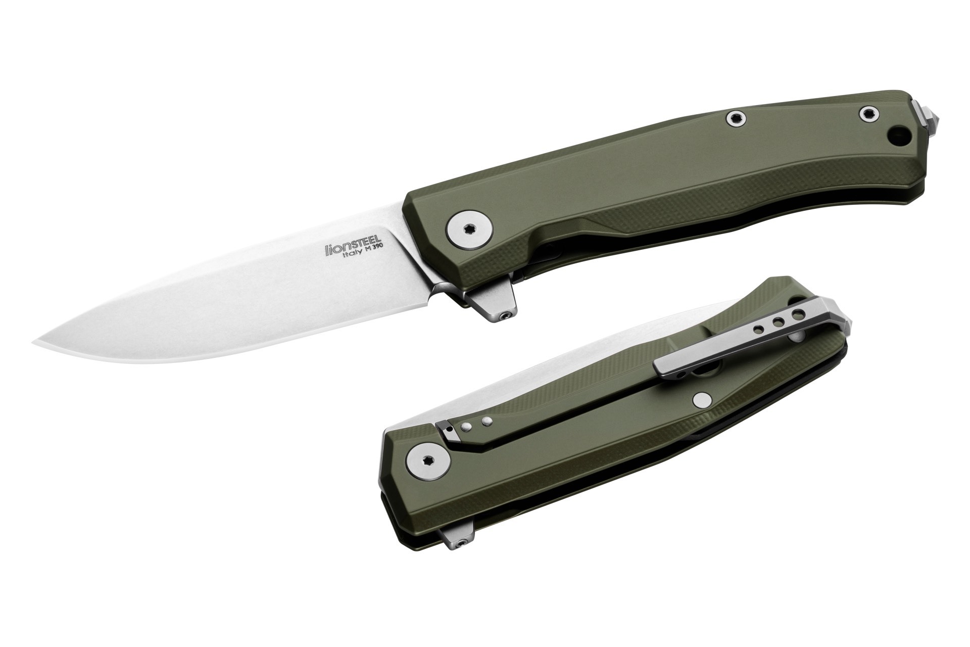 Складной нож Lionsteel MYTO, сталь М390, рукоять алюминий, зеленый Lion Steel