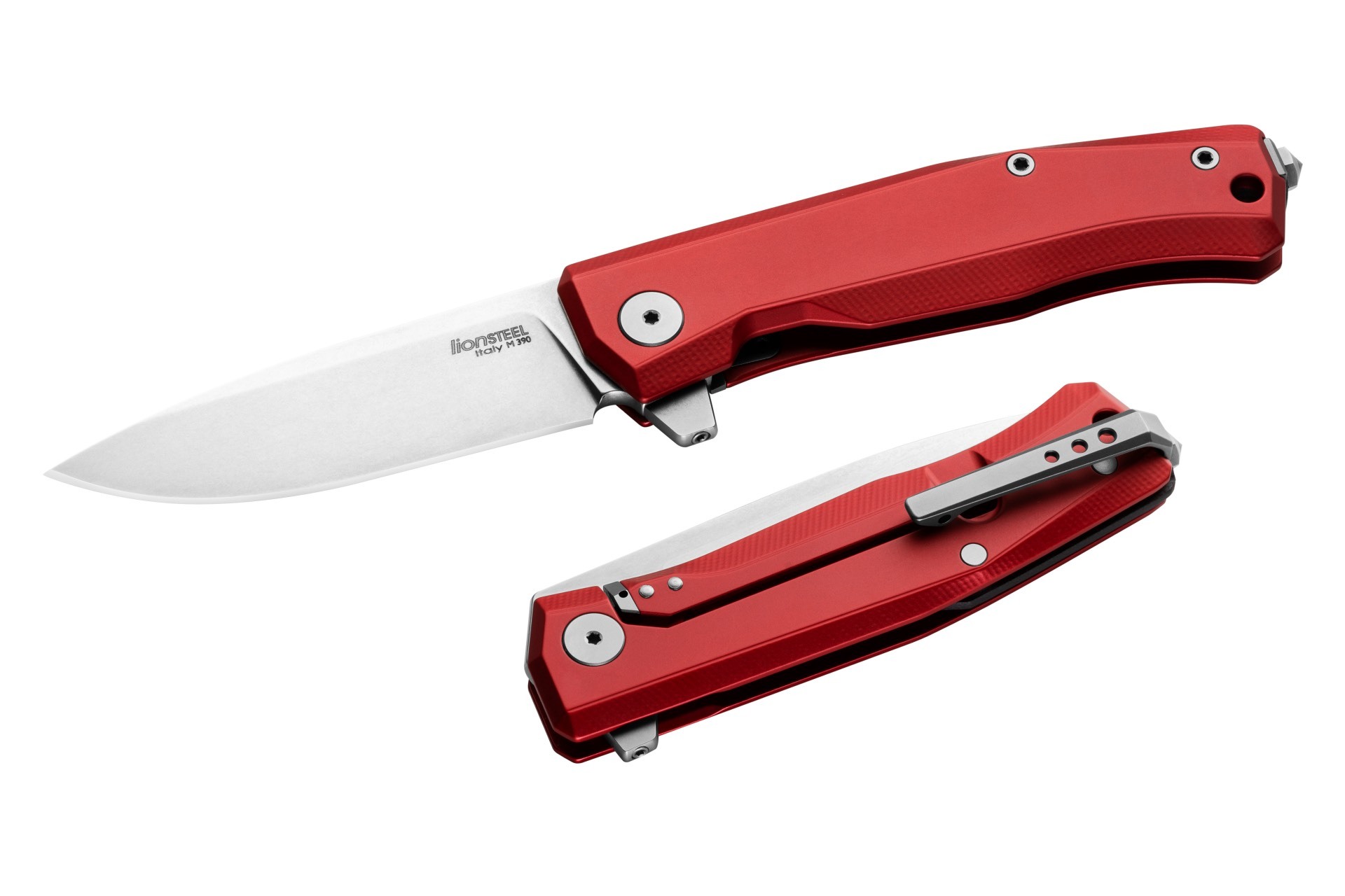 Складной нож Lionsteel MYTO, сталь М390, рукоять алюминий, красный Lion Steel