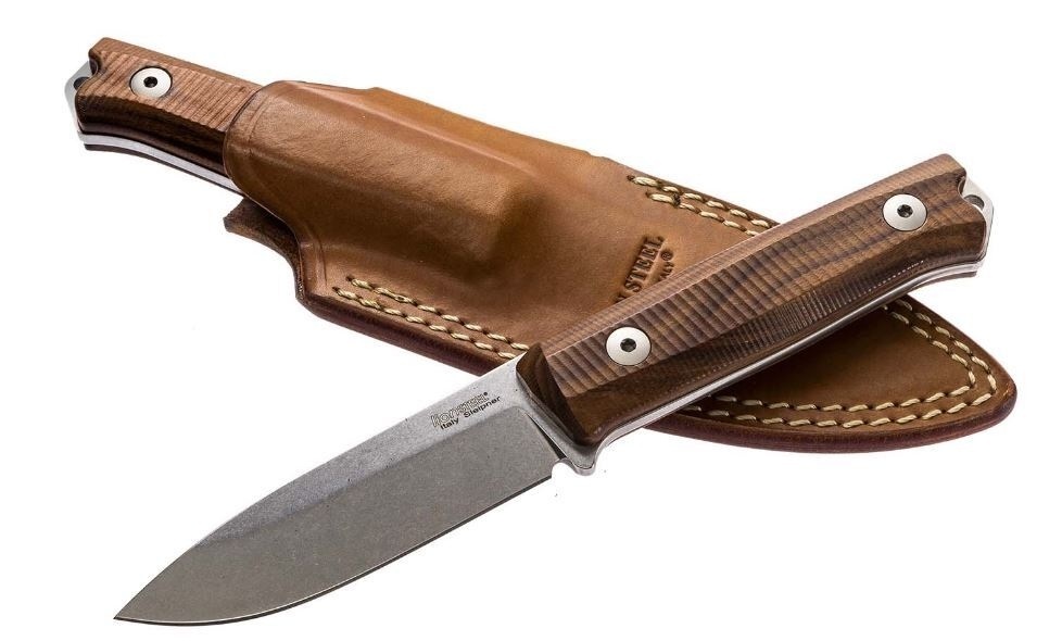 Нож LionSteel Bushcraft-R, сталь Sleipner, Stone Washed, рукоять дерево Lion Steel