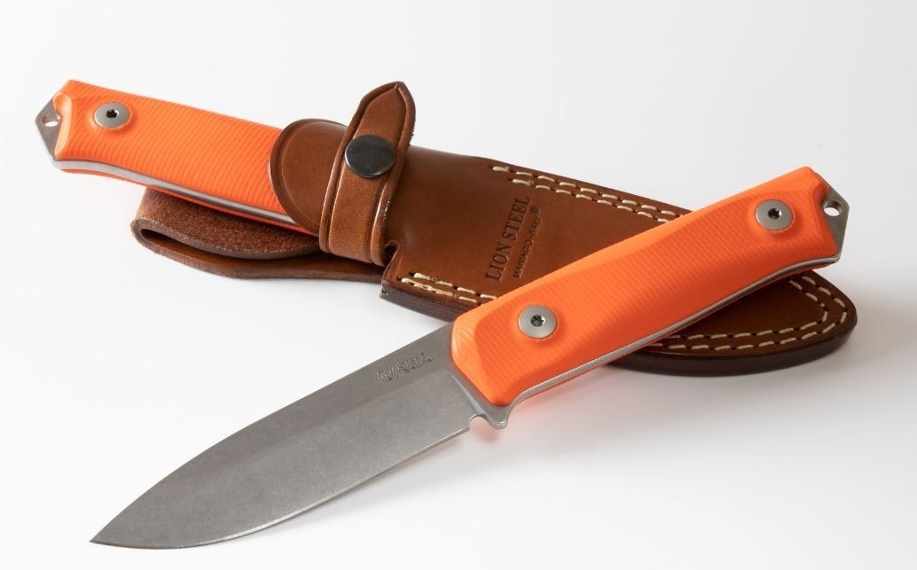 Нож LionSteel B41 Bushcraft, сталь Sleipner, рукоять G10, оранжевый Lion Steel