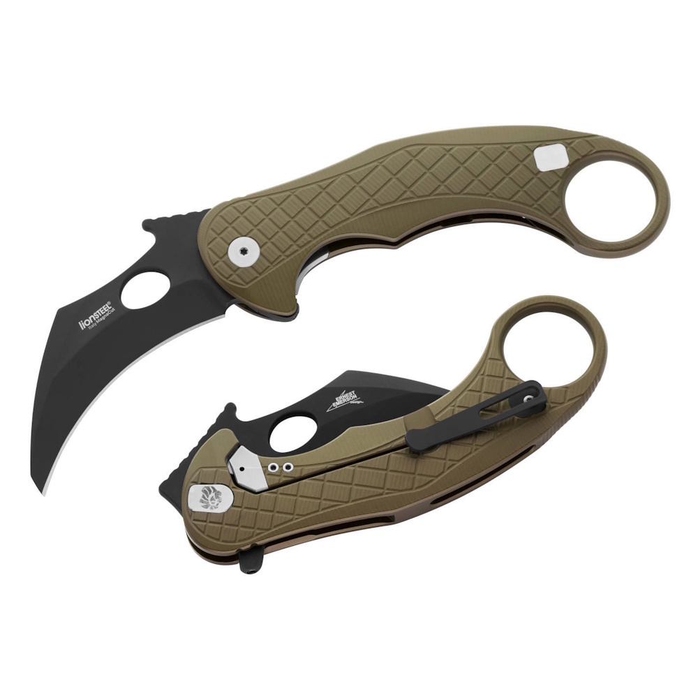 Складной нож LionSteel L.E.One, сталь Magnacut, рукоять алюминий, зеленый/черный Lion Steel