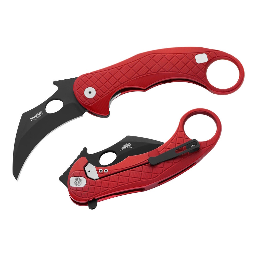 Складной нож LionSteel L.E.One, сталь Magnacut, рукоять алюминий, красный/черный Lion Steel