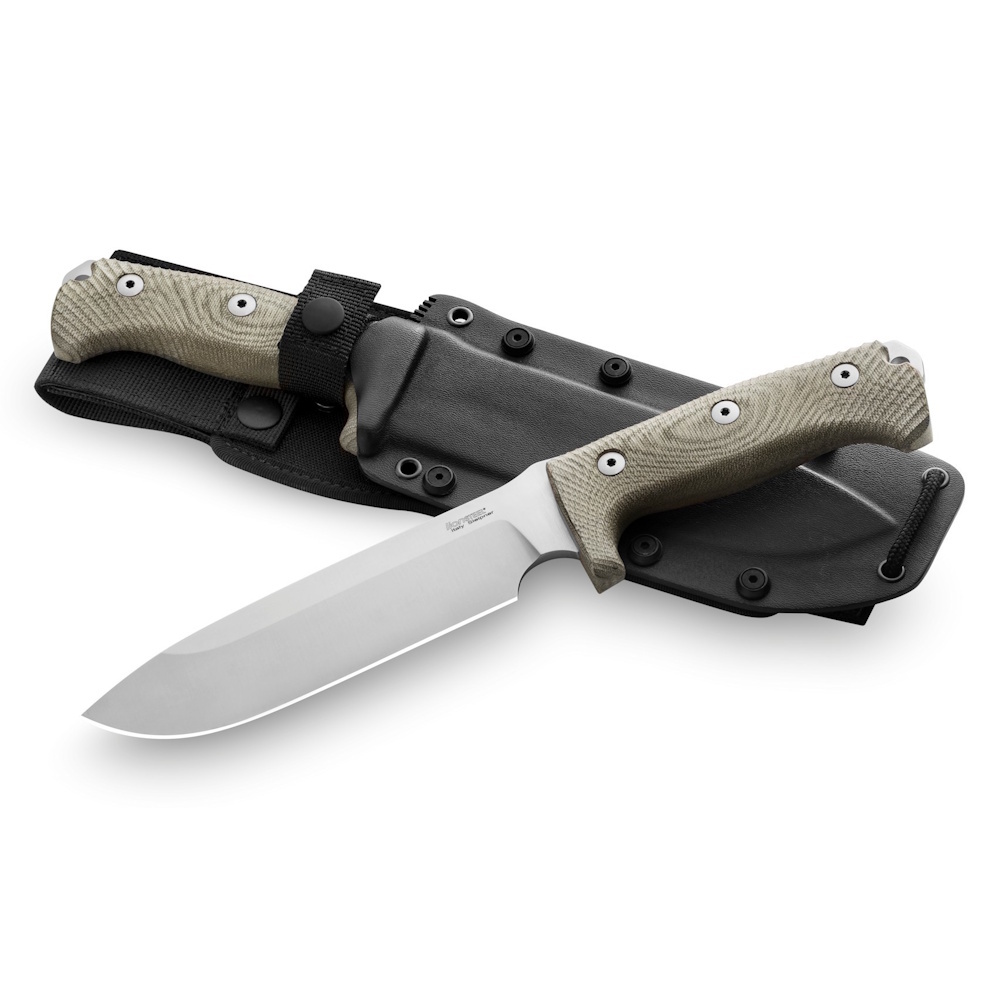 Нож с фиксированным клинком LionSteel M7, сталь Uddeholm Sleipner, рукоять микарта, зеленый Lion Steel