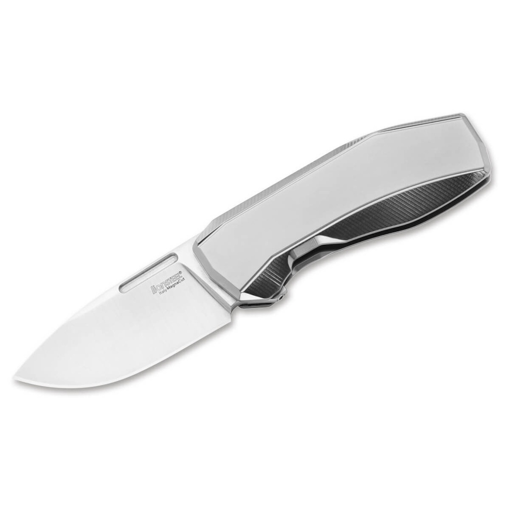Складной нож LionSteel N.ONE, сталь MagnaCut, рукоять титан, серый Lion Steel