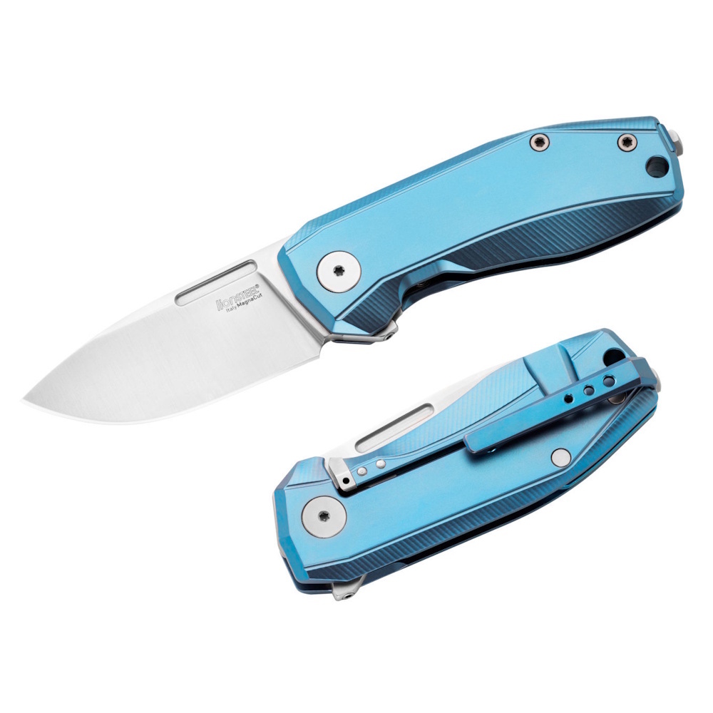 Складной нож LionSteel NANO, сталь MagnaCut, рукоять титан, голубой Lion Steel