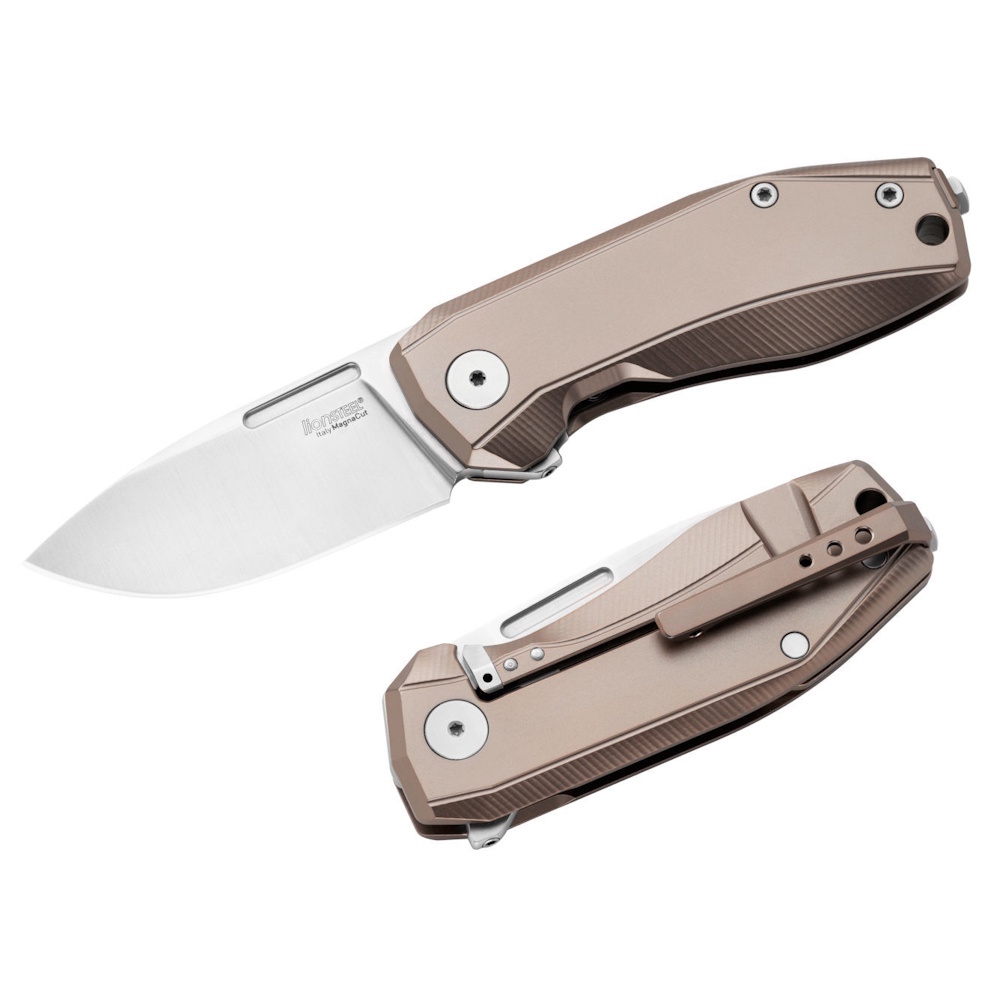 Складной нож LionSteel NANO, сталь MagnaCut, рукоять титан, бронзовый Lion Steel