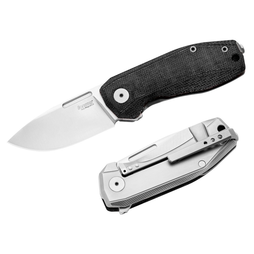Складной нож LionSteel NANO, сталь MagnaCut, рукоять титан/микарта, черный Lion Steel