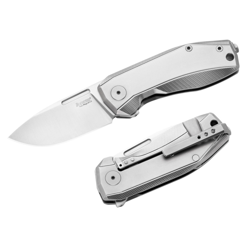 Складной нож LionSteel NANO, сталь MagnaCut, рукоять титан, серый Lion Steel