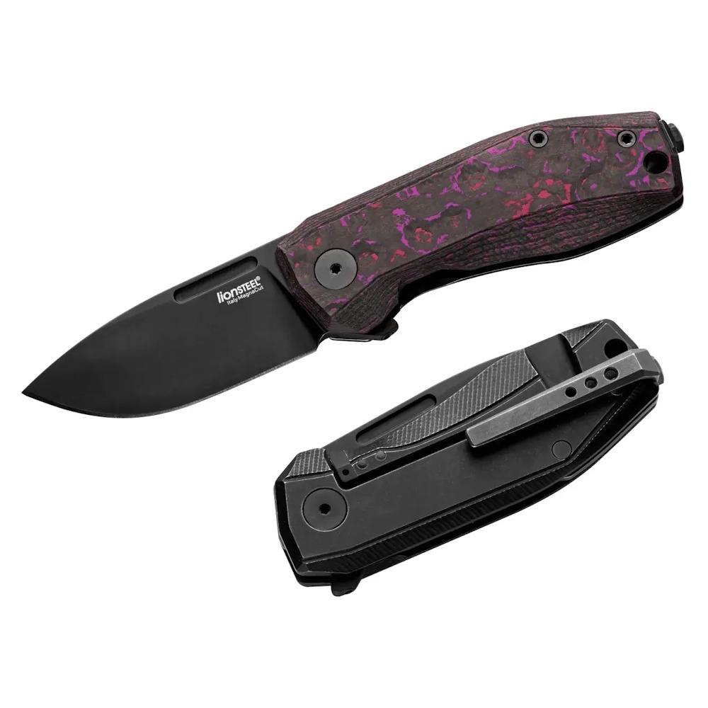 Складной нож LionSteel NANO Purple Haze, сталь MagnaCut, рукоять карбон/титан Lion Steel