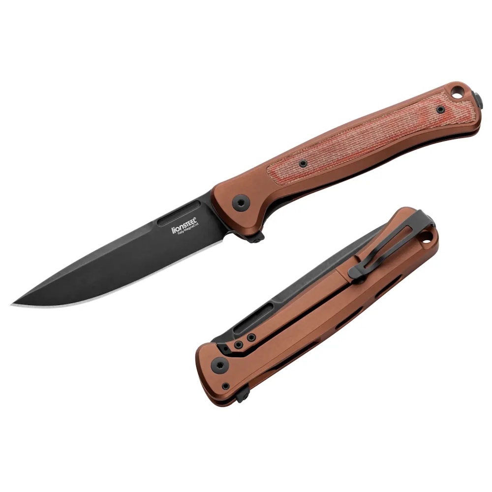 Складной нож LionSteel Skinny Aluminium, сталь MagnaCut, рукоять алюминий/микарта, коричневый/черный Lion Steel