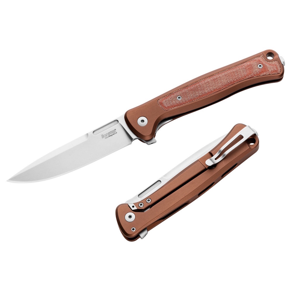 Складной нож LionSteel Skinny Aluminium, сталь MagnaCut, рукоять алюминий/микарта, коричневый Lion Steel