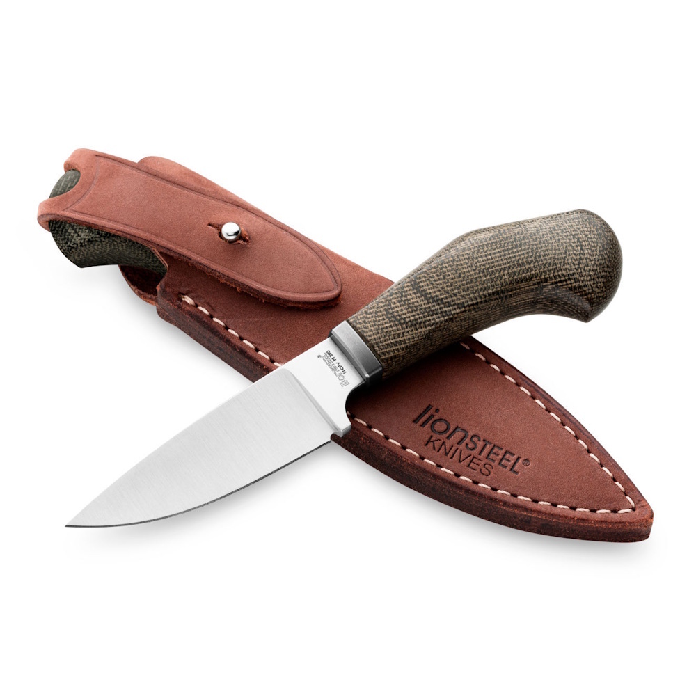 Нож с фиксированным клинком LionSteel Willy, сталь М390, рукоять микарта, зеленый Lion Steel
