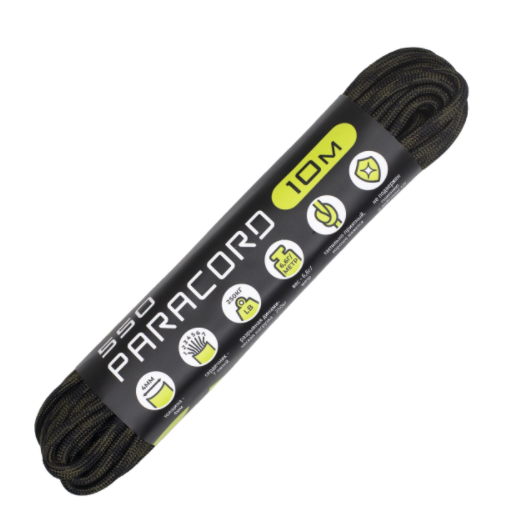 Паракорд 550 Black, 10 м Original Paracord