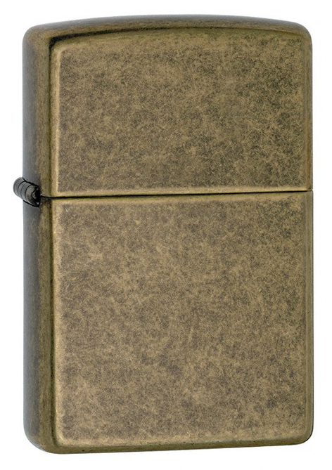 Зажигалка ZIPPO Antique Brass, латунь, золотистый, матовая, 36х56х12 мм