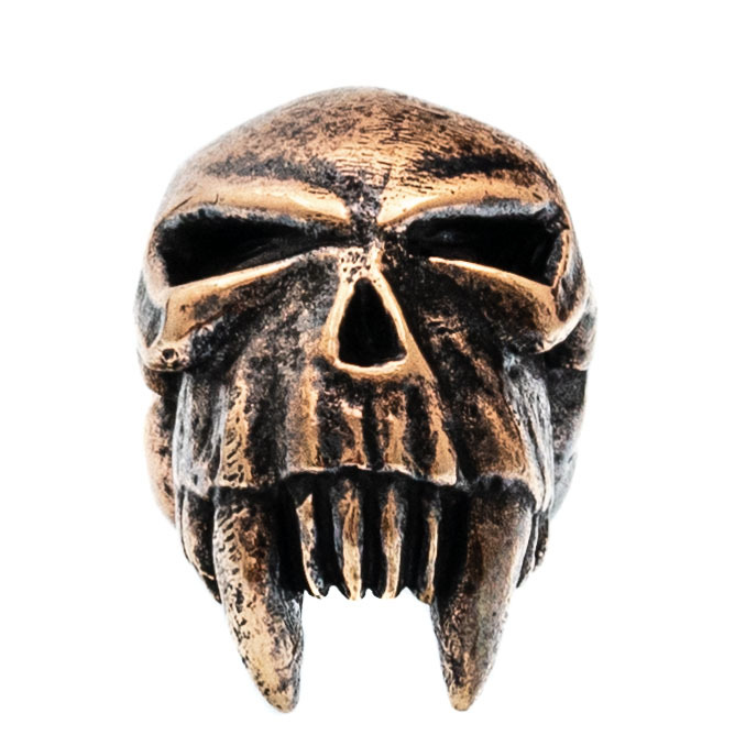Бусина для темляка Череп с клыками, бронза Рязанская литейная мастерская