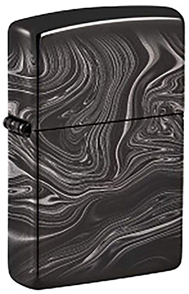 Зажигалка ZIPPO Marble Pattern Design с покрытием High Polish Black, латунь/сталь, чёрная