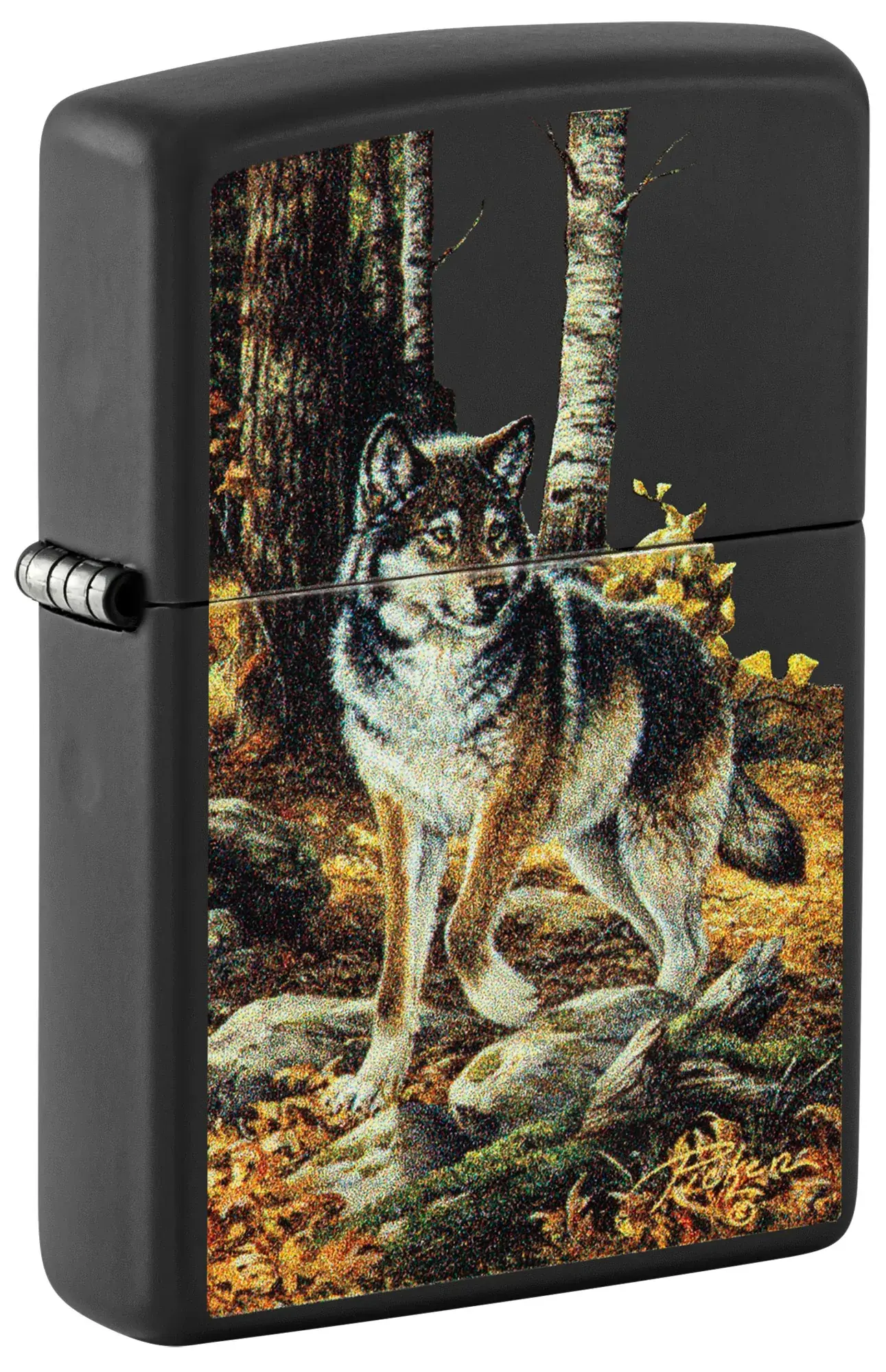Зажигалка ZIPPO Linda Picken с покрытием Black Matte, латунь/сталь, черная, матовая