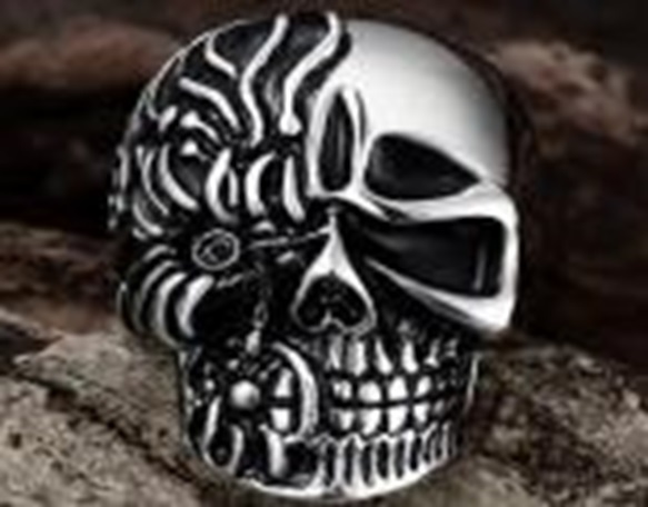 Кольцо ZIPPO, серебристое, в форме черепа, нержавеющая сталь, 2,3x3,3x0,5 см, диаметр 19,1 мм