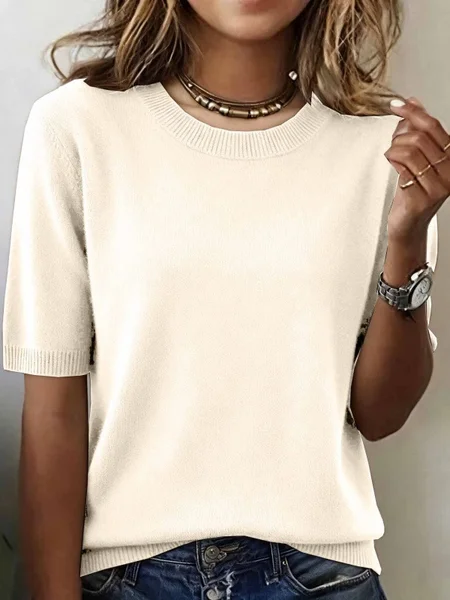 Loose Plain Street Split Joint Sweater JustFashionNow