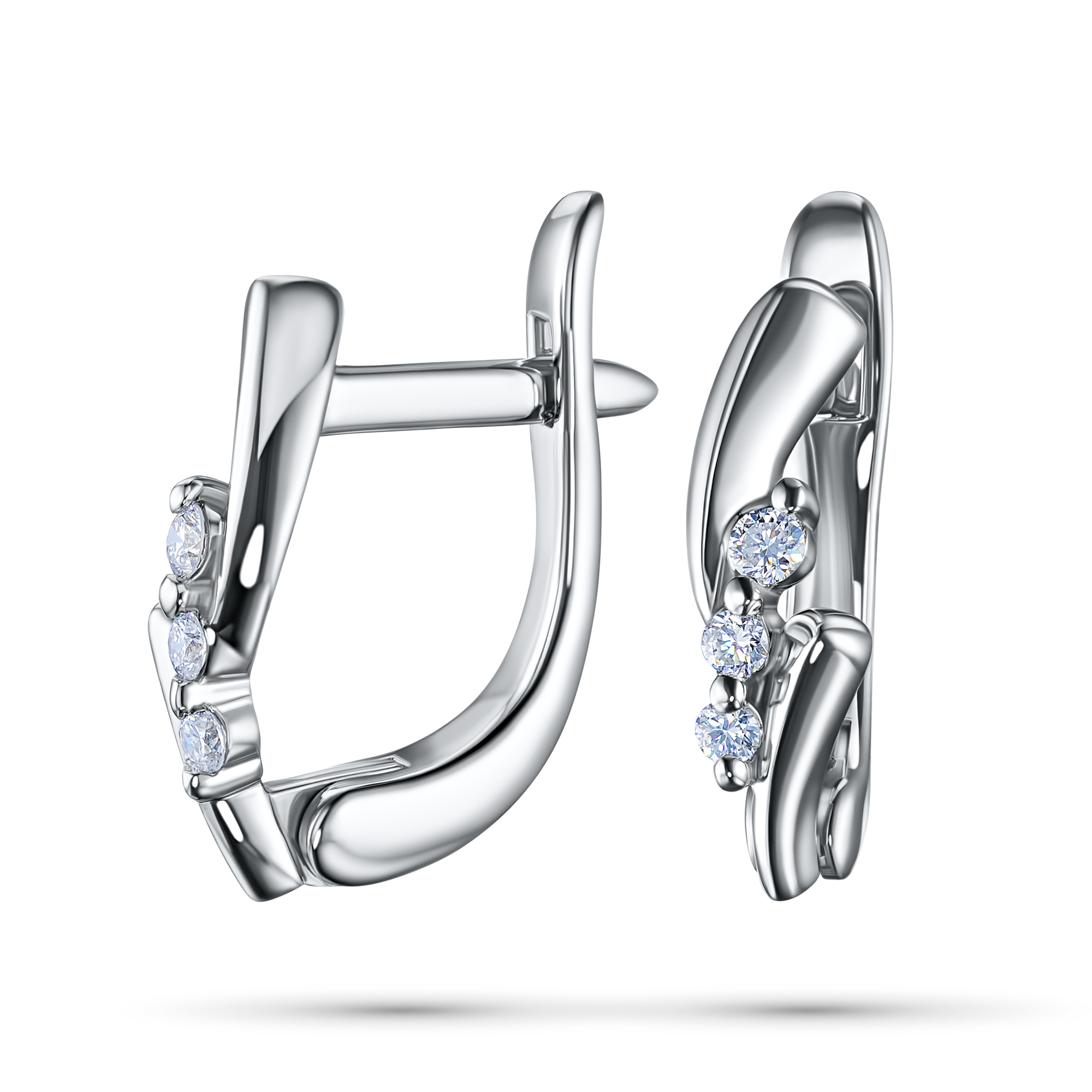 Серьги из серебра э0612сг02181800 ЭПЛ Даймонд 8700001394451