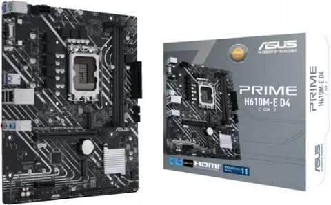 Материнская плата mATX ASUS PRIME H610M-E D4-CSM (LGA1700, H610, 2*DDR4, SATA3, Audio, Gb LAN, USB 3.2*4, USB 2.0*6, DP, D-Sub, HDMI) 90MB19N0-M0EAYC