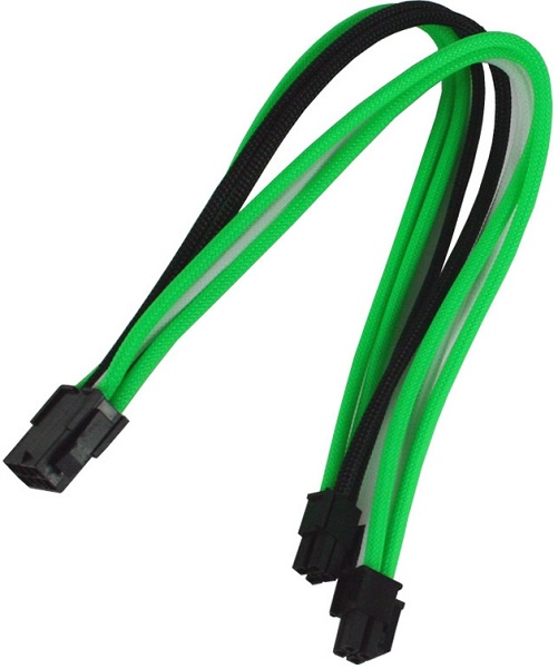 Удлинитель Nanoxia NX8PV3EGWS 8-pin EPS, 30см, индивидуальная оплетка, зеленый/белый/черный