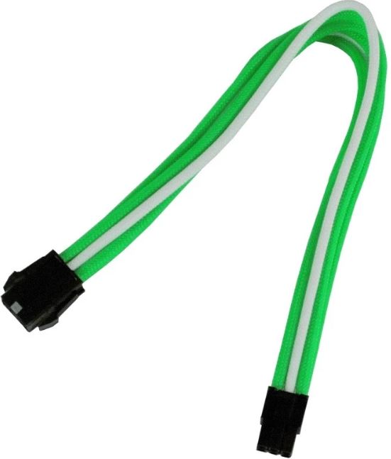 Удлинитель Nanoxia NX6PV3EGW 6-pin PCI-E, 30см, индивидуальная оплетка, зеленый/белый