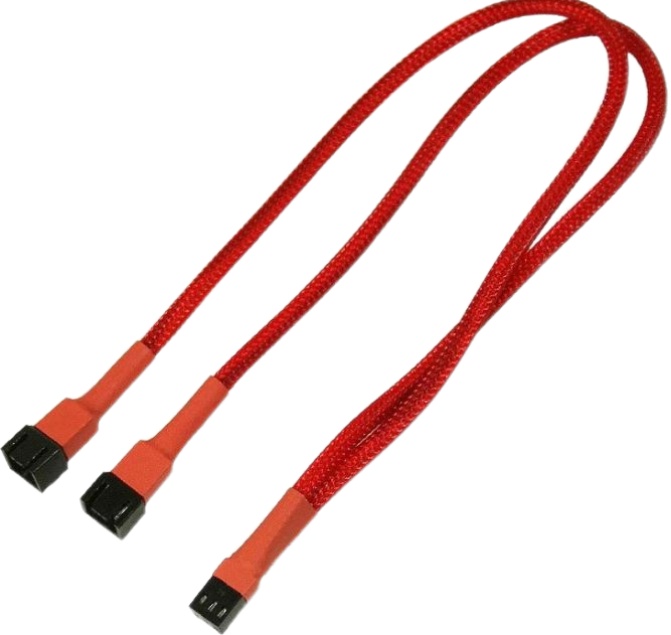 Разветвитель Nanoxia NX3PY30R 3-pin в 2 х 3-pin, 30см, красный