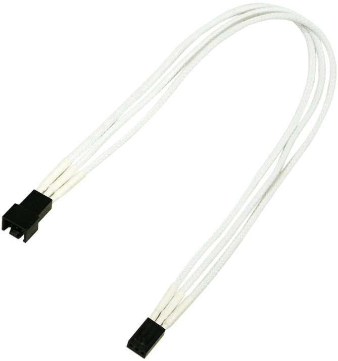 Удлинитель Nanoxia NX3PV3EW 3-pin, 30см, индивидуальная оплетка, белый