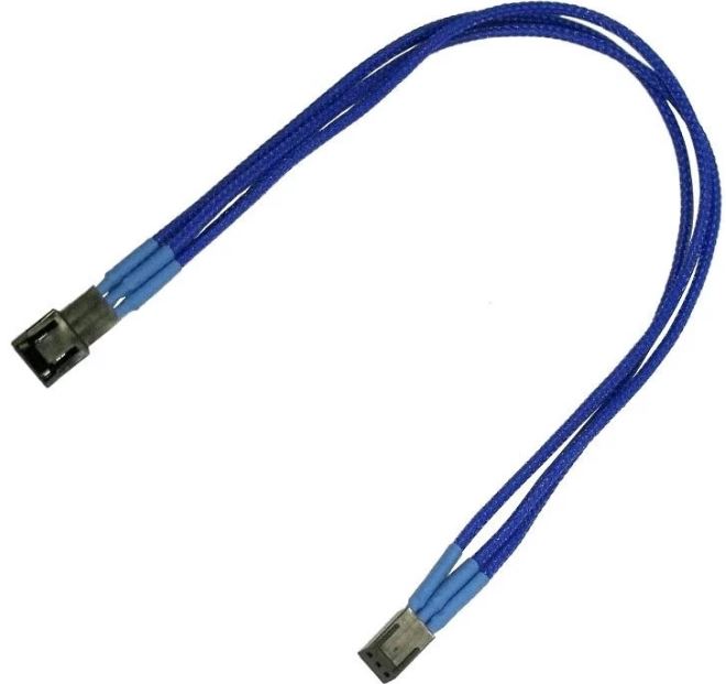 Удлинитель Nanoxia NX3PV3EB 3-pin, 30см, индивидуальная оплетка, синий