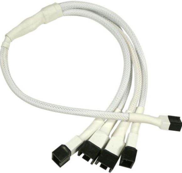 Разветвитель Nanoxia NX34A30W для вентиляторов 3-pin в 4 х 3-pin, 30 см, белый