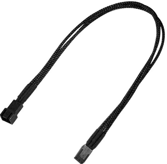 Удлинитель Nanoxia NX3PV3E 3-pin, 30см, индивидуальная оплетка, черный