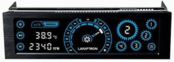 Панель управления Lamptron CM430 сенсорная, 30Вт/канал х4, PWM, черная, синяя подсветка дисплея LAMP-CM430BB