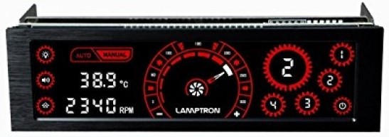 Панель управления Lamptron CM430 сенсорная, 30Вт/канал х4, PWM, черная, красная подсветка дисплея LAMP-CM430BR