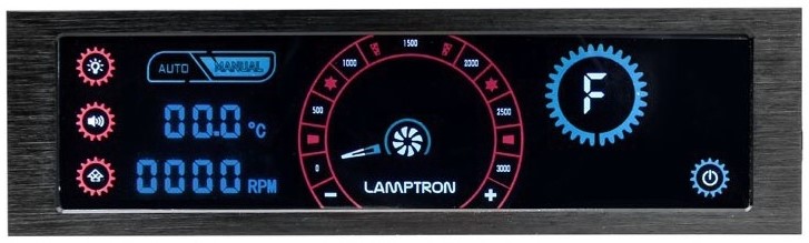 Панель управления Lamptron CM430 сенсорная, 30Вт/канал x4, PWM, черная, красная/синяя подсветка дисплея LAMP-CM430BRB