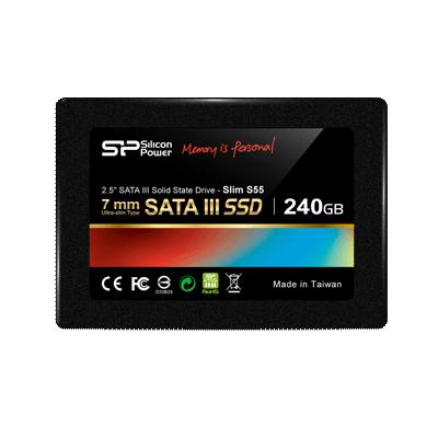 Накопитель SSD 2.5'' Silicon Power SP240GBSS3S55S25 Slim S55 240GB Phison PS3108 SATA 6Gb/s 550/450MB/s MTBF 1.5M 7mm