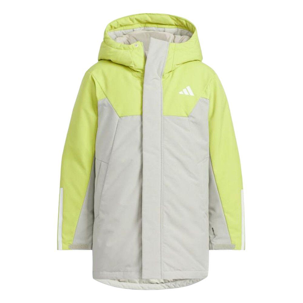 Adidas Цветной Блок Короткая Хлопковая Куртка с Капюшоном и Длинным Рукавом Детская куртка KC5410 110 white